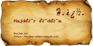 Hajdár Ádám névjegykártya